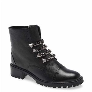 NEW Schutz Jeh Combat Boots with Chain Detail